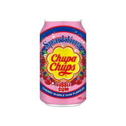 Chupa Chups Sparkling Cherry ve Bubblegum Aromalı Gazlı İçecek (345 ml)